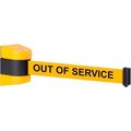 Queue Solutions WallPro 400 Wall Mount Retractable Belt Barrier, Yellow Case W/15' Yellow inOut Of Servicein Belt WP400Y-YBO150